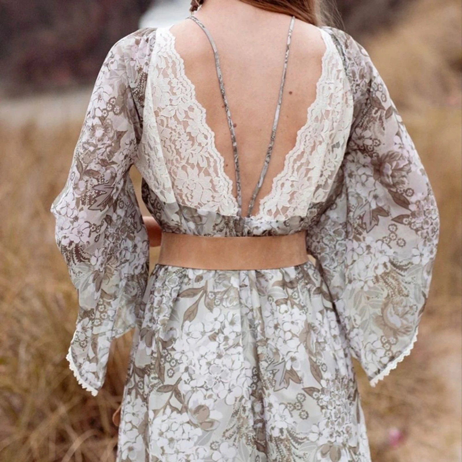 OFF WHITE Abito sunnita in ortensia neutra (verde salvia e bianco sporco) taglia SMALL