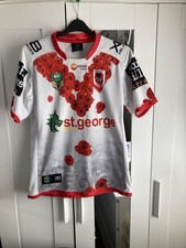 St George Illawarra Dragons NRL Telstra Rugby Team Shirt Anzac Day size large 