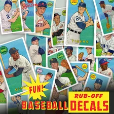 Helmar Rub-Off Decals Unopened Box with Walter Johnson Premium