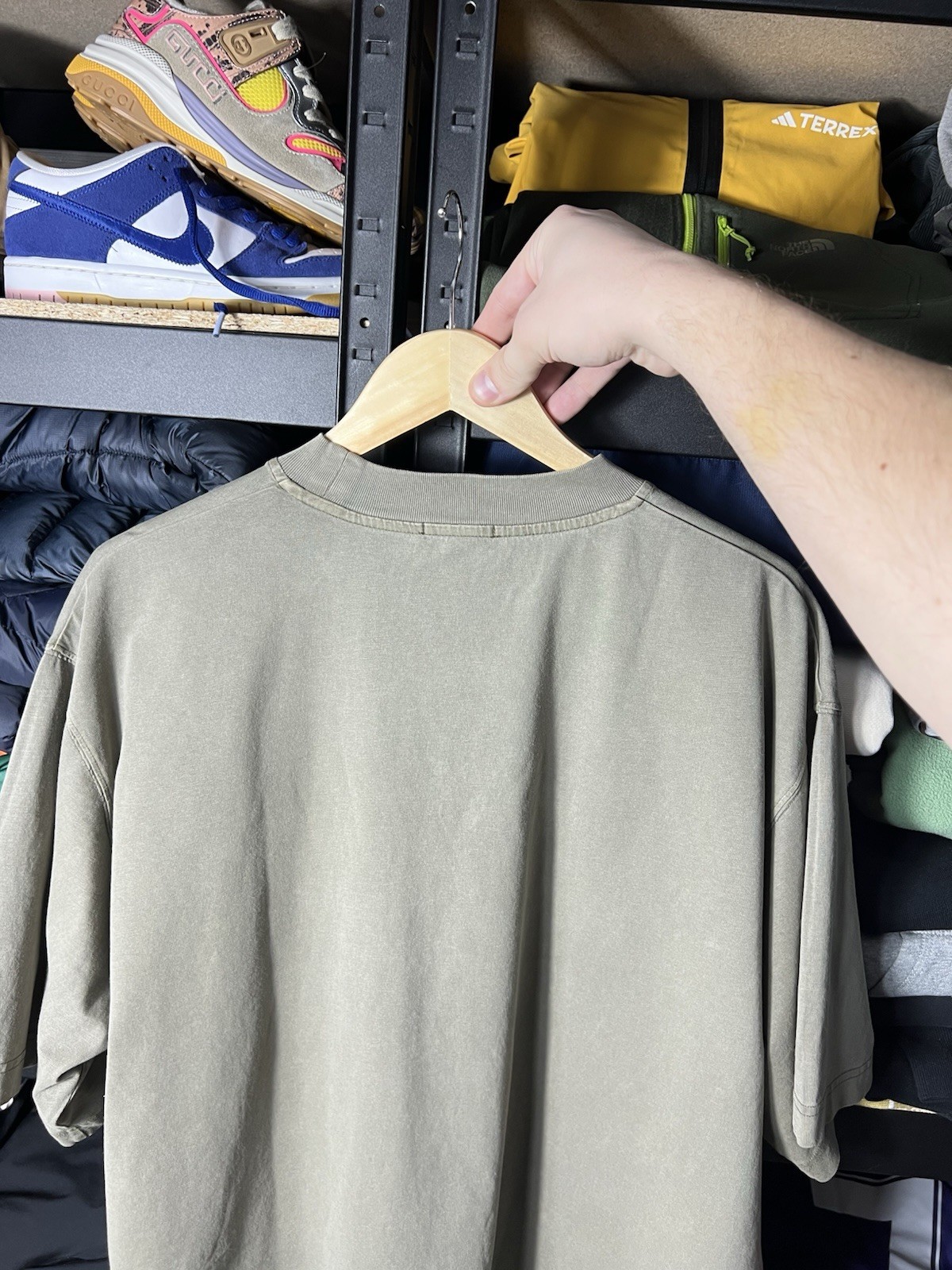 NWT Lacoste Loose Fit Embroidered Logo T‑Shirt Khaki Green Washed Y2K Size XL thumbnail 16