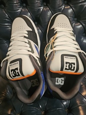 DC Shoes Men's Stag Skate Sneakers White Black Orange Blue Size 10 NWOB