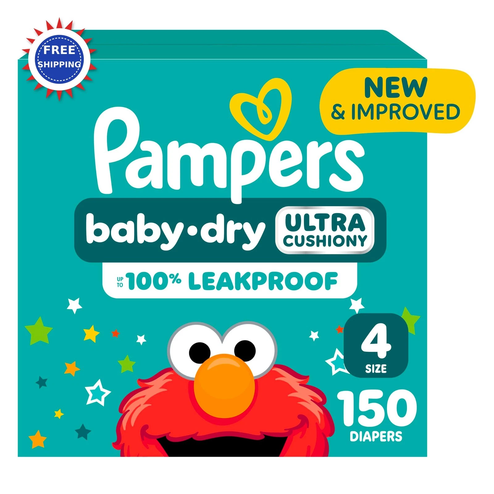 Diapers Pampers Baby Dry Size 4 150 Count Absorbent Disposable Infant overnight
