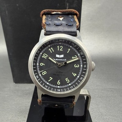 Vestal Alpha Bravo Watch Men 37mm Black Dial Steel Round New Battery W/Box