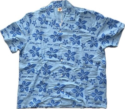 Sky High Farm Workwear Hawaiian Blue Button Down Short Sleeve Shirt XL Brand New