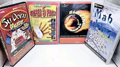 Blazing Games Windows 95/98, Mahjong, Super Pack 5 & Sudoku Bundle - PC CD-ROM 