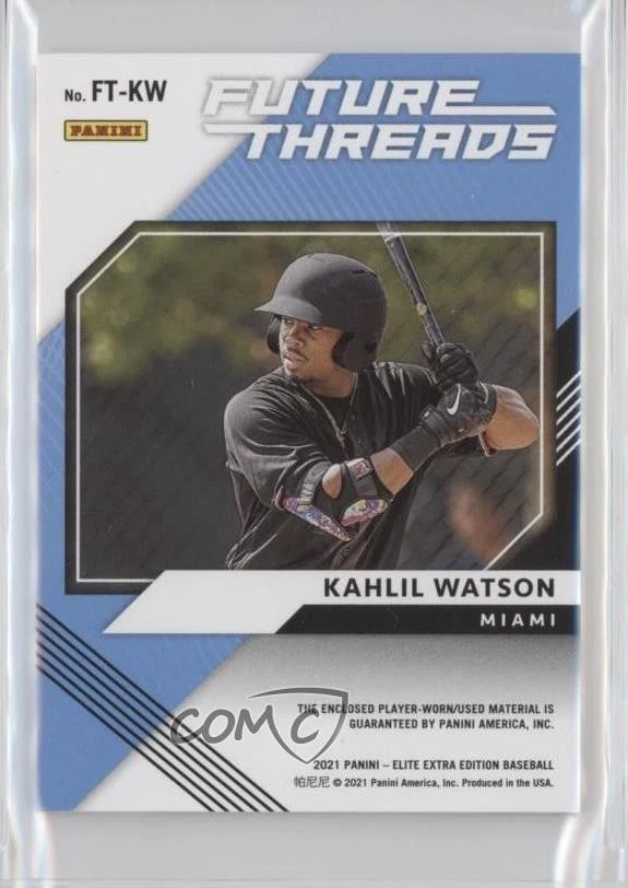 2021 Panini Elite Extra Edition Future Threads Red /49 Kahlil Watson #FT-KW - Image 2 of 2