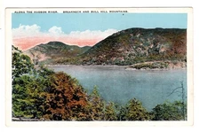 Along the Hudson River Breakneck and Bull Hill Mountains Vintage Postcard NY