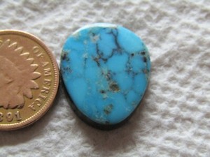 Turquoise Cabochon 7.9 carat Cab Unknown Origin Web Blue Green Boulder  