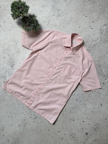 Vintage YSL Yves Saint Laurent Button Up Short Sleeve Shirt Size M Men Pink