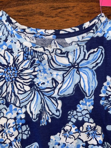 Lilly Pulitzer Girl SMALL 4-5 Low Tide Navy BOUQUET ALL DAY MINI CODY Dress NWT - Picture 2 of 5