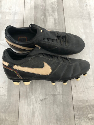 NIKE TIEMPO BRASILEIRO FG R10 Black Football Cleats Boots US11.5