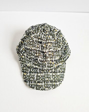 JANIE AND JACK Boucle Tweed Baby Cap 0 to 6 Months Black White Gold Silver