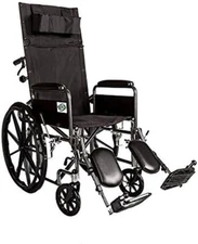 18 "Recliner Folding Transport Wheelchair Lightweight Full Arm Detachable Padded