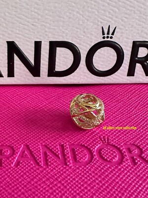 BN Pandora 14K Gold Galaxy Openwork Charm with CZ -750827 WITH