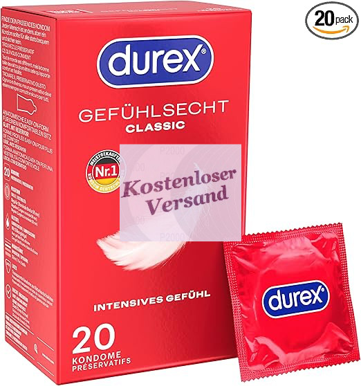 Gefühlsecht Classic Kondome – Dünne Kondome  – 20er Pack (1 x 20 Stück)Durex