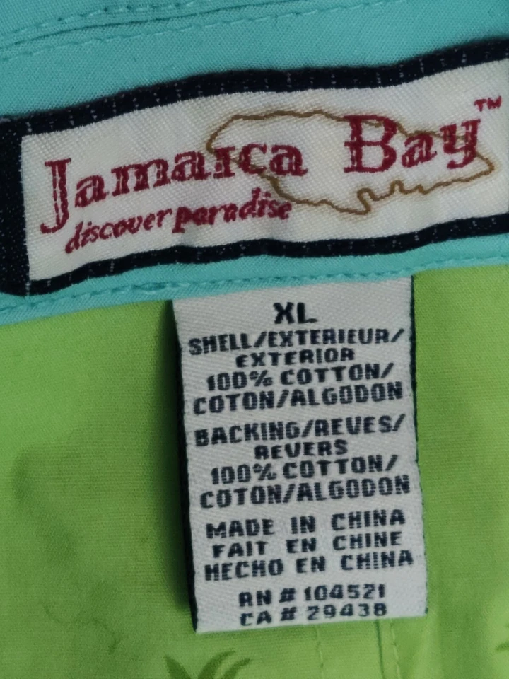 Vintage Jamaica Bay Women's Aqua & Lime Green Spring Jacket Coat Size XL - Image 3 of 4