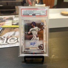 FREDDY ZAMORA AUTO 1st 2020 Bowman Chrome Draft Autograph RC - PSA 9 MINT