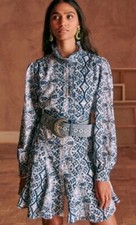 Sezane Marley La Maille Dress Printed Floral French Eyelet Cottagecore