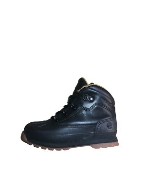 Timberland Euro Hiker Shell Toe Black Work Boots Toddler Boys (Size: 11) 