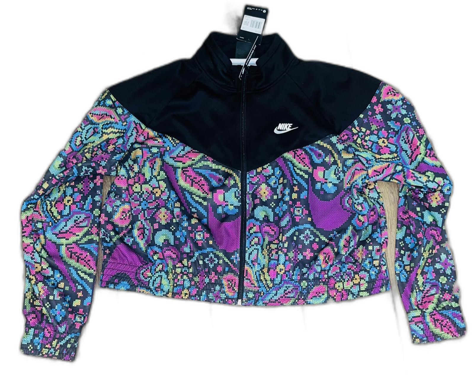 SACAI X NIKE Nike Giacca Donna Standard Fit Stampata Nera Manica Lunga Taglia XXL Nuova con etichette