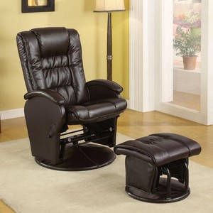 leather rocker with ottoman