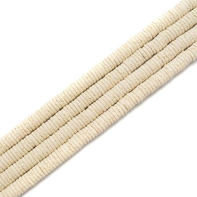Cream White Lava Rock Stone Heishi Discs Beads 2x4mm 2x6mm 2x8mm 15.5'' Strand