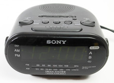 Sony Dream Machine Dual Alarm Clock AM/FM Radio Model ICF-C318 Black Tested