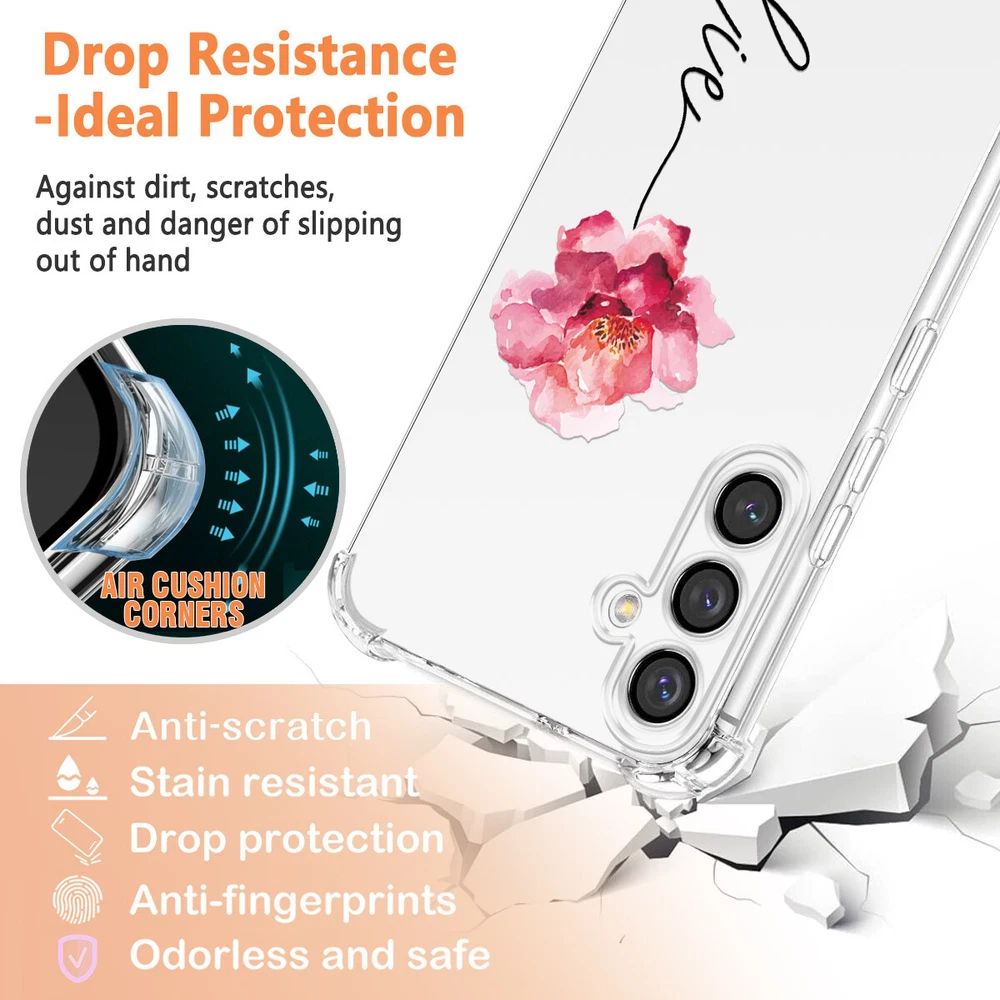 Phone Case For Samsung Galaxy S25 Ultra S24 A15 A16 A35 Personalised Clear Cover
