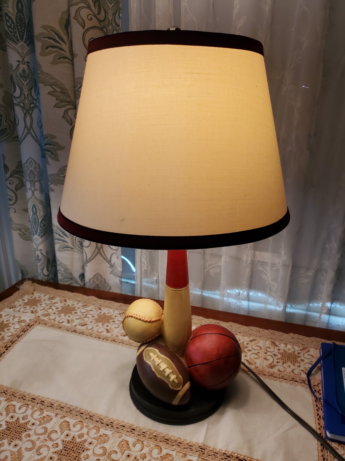 Sports Themed Lamp for Kid Bedroom Basketball Football Soccer Baseball