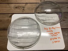 Early Pair Bi-ray 16008 Head Lamp Lenses 7 916 Vintage Auto Truck Domed 1930s