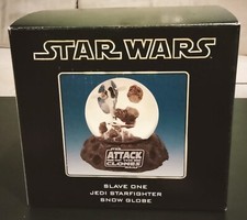 STAR WARS Attack of the Clones Slave One Jedi Starfighter Snow Globe - BRAND NEW