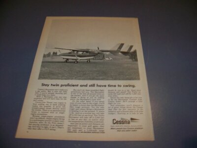 1970 CESSNA 337 SKYMASTER TURBO ''HAVE TIME TO SWING''...1-PAGE SALES AD (161U)