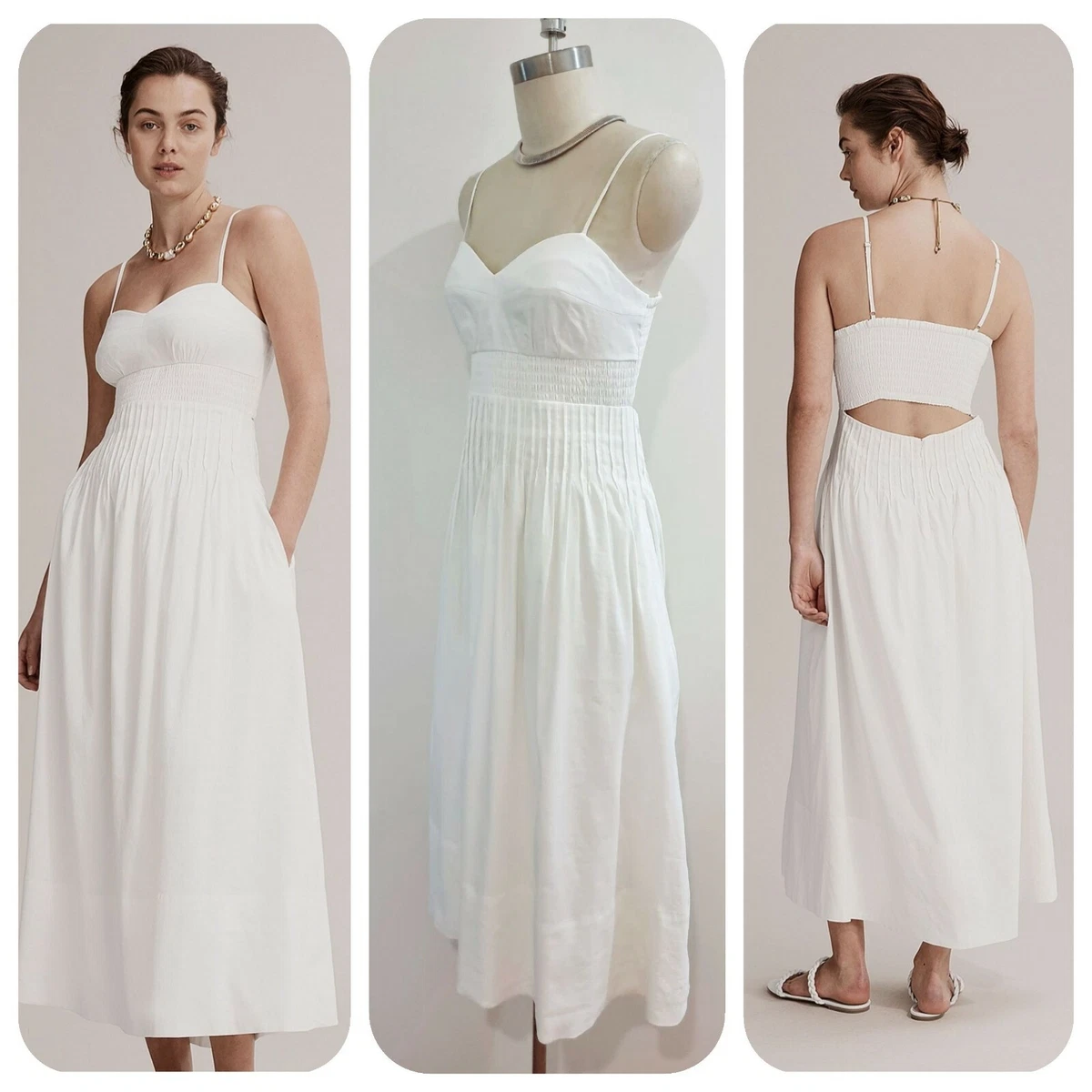 Country road white linen dress sale