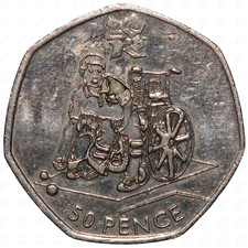 2011 Great Britain Elizabeth II 50 Pence Coin – London 2012 Boccia – Cupronickel
