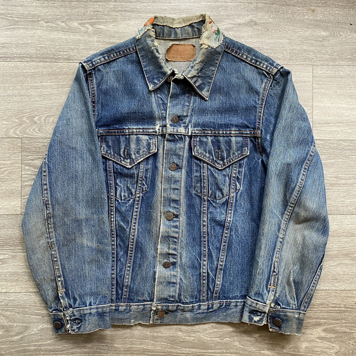 Vintage 60s Levi's 70505-0217 Type 3 III Denim Trucker Jacket Big E Size 40