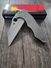 Spyderco YoJumbo - Titanium Knife Scales - Stonewash finish - SCALES ONLY