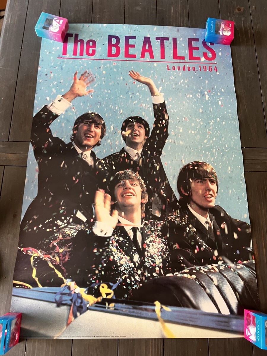 BEATLESポスター BEATLES in London 1964 confetti parade POSTER, repro 1988