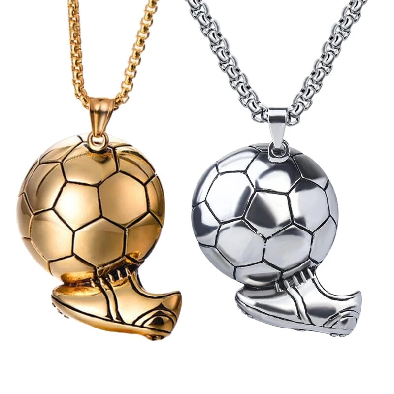 Gold football best sale pendants