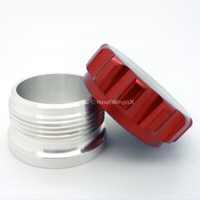 1,5" 38MM I.D ROT ALUMINIUM Anschweißen EINFÜLLSTUTZEN & DECKEL Heizöl Wasser Tankzelle