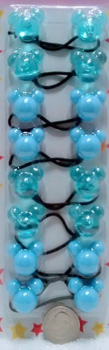 Blue ELASTIC PONYTAIL HOLDER JUMBO BEADS GIRL HAIR SCRUNCHIE KNOCKER BAL - 第 1/1 張圖片