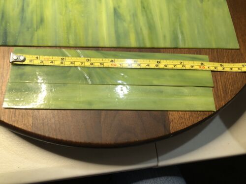 4 Pc Antique Stained Glass Panels From Lantern Greens, Blue Estate Find - Picture 4 of 14