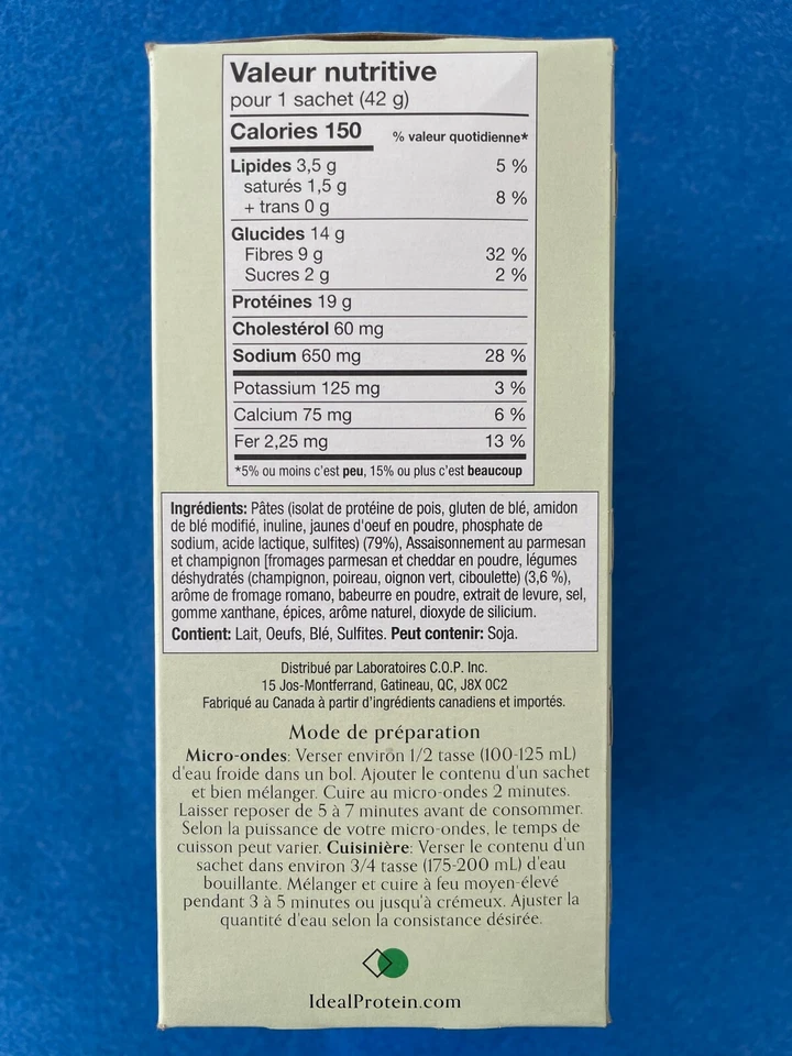 Ideal Protein Creamy Parmesan Mushroom Pasta - 7 Packets - EXP 3/31/26 FREE SHIP - Image 4 of 4