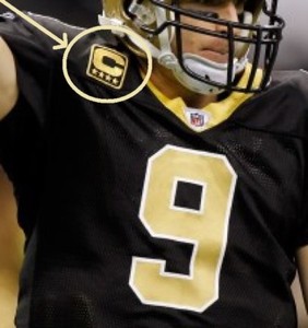drew brees nike jersey with captains patch