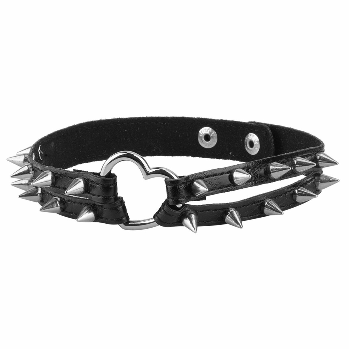 Men Women Punk Faux Leather Spike Choker Collar Chain Necklace Biker  Halloween