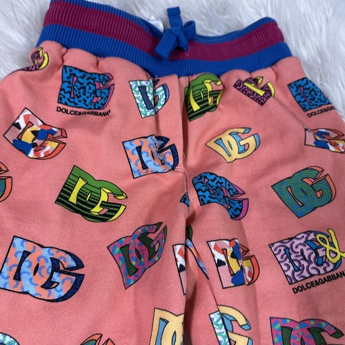 Dolce and Gabbana Girl’s kids size 4 Terry Monogram Sweatpants D&G Logo Joggers - Picture 6 of 10