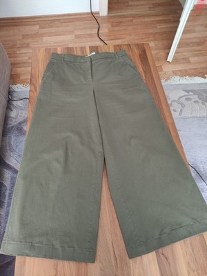 Weekend Max Mara ''Wide-Leg''Hose Gr 44DE Baumwolle Militärgrün Cool! Tadellos