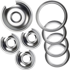WB32X10013 WB32X10012 Chrome Stove Burner Drip Pan Set 4-Pack Fits for GE Hotpoi