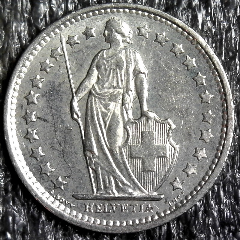 1975 Swiss 1/2 Franc Foreign World Coin KM#23a.1 (z1255)