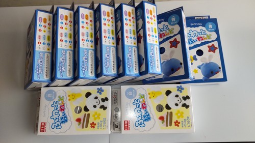 Daiso Soft Clay 10boxes total (white x2,Blue x8) Made in Japan New in stock C698
