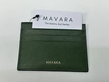 MAVARA Card Holder Wallet – Slim Leather Credit Card Holder for Men with RFID Bl